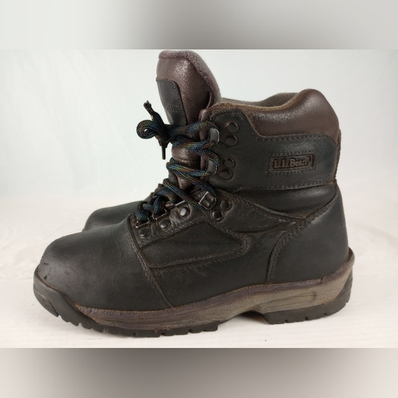 LL Bean Winter Boots,Brown Leather Outdoor Hiking Shoes, Women Size 7 - Picture 2 of 10